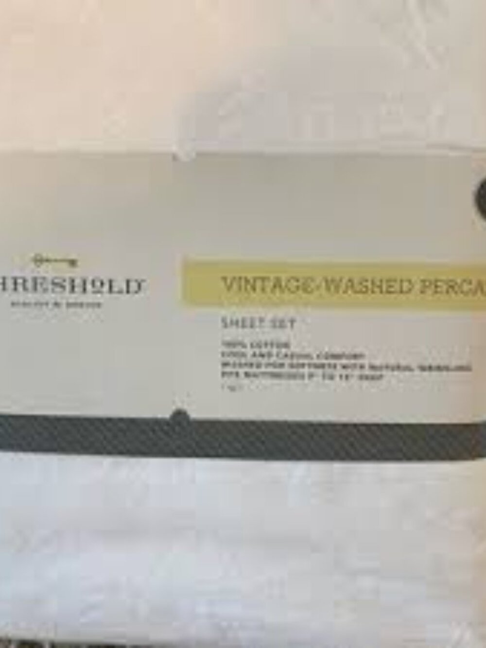 ISO Threshold Vintage Washed Percale Sheets-Queen